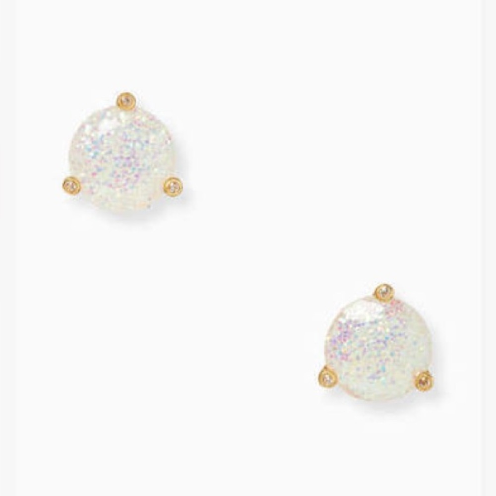 NWT Kate Spade Rise and Shine Opal Glitter Stud Earrings - Picture 2 of 5
